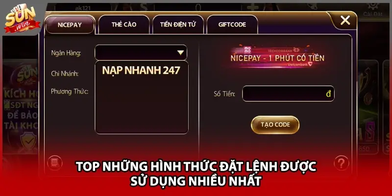 Top những hình thức đặt lệnh được sử dụng nhiều nhất Top những hình thức đặt lệnh được sử dụng nhiều nhất